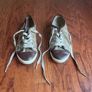 Michael Kors Beige Logo Slip-On Sneakers